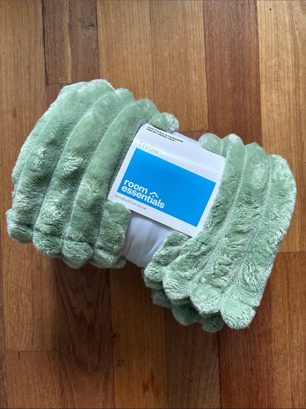 Room Essentials Light Sage Plush Throw